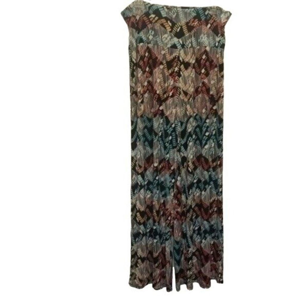 New Directions women colorful wide-leg‎ pants size L.